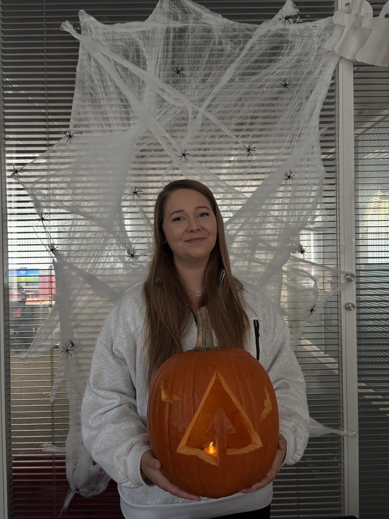 Pumpkin carving competition at construction recruitment agency
